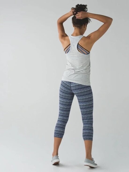 lululemon athletica Pants - LULULEMON - Wunder Under Crop - Space Dye Twist Sapphire Blue Multi Sz 4
